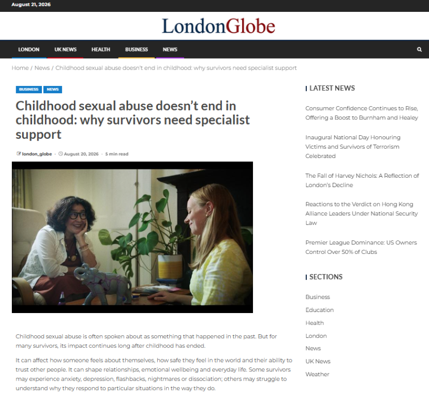 London Globe: Childhood sexual abuse doesn't end in childhood
